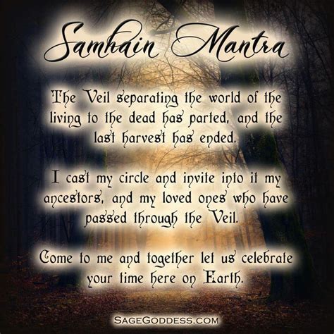 Samhain Mantra Chant Prayer Witchcraft Samhain Samhain Ritual