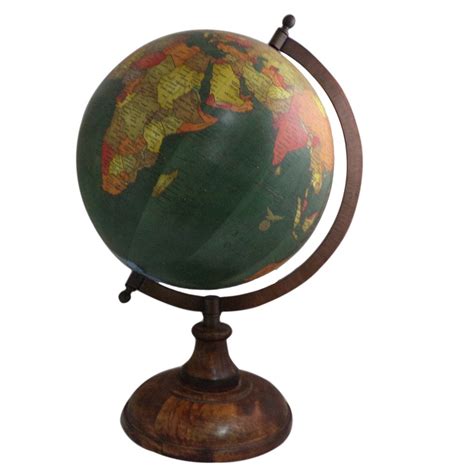 Handmade Wooden Stand Word Map Antique Decorative Plastic Globe 14