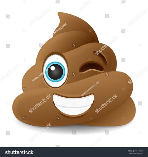 Pile Poo Wink Emoji Icon Object Vetor Stock Livre De Direitos