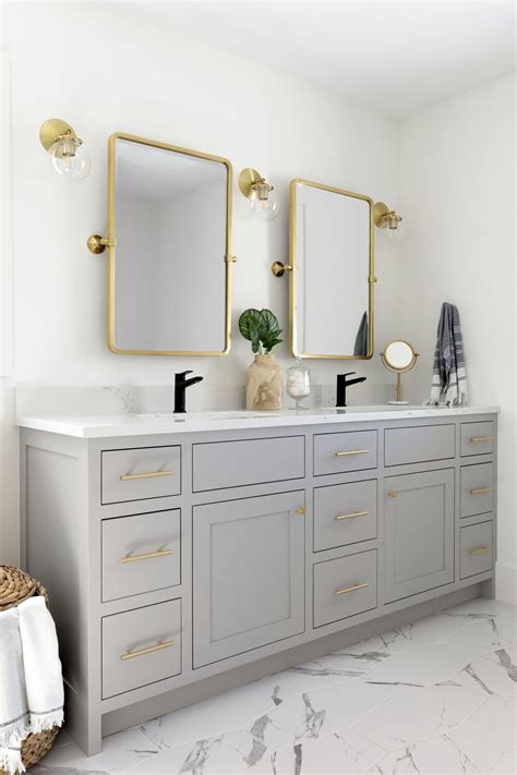 This easy diy project shows how to install. Drew Ave Master Bathroom Reveal | Painted vanity bathroom ...
