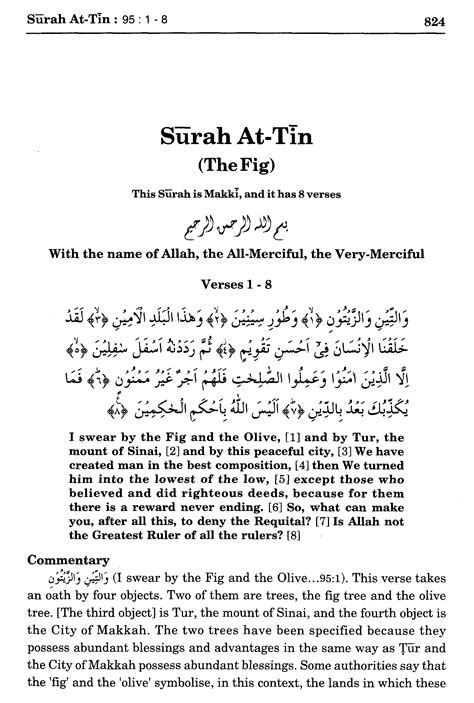 Surah At Tin At Tin Surah 95 Ø³ÙˆØ±Ø© Ø§Ù„ØªÙŠÙ† Islamic Calligraphy