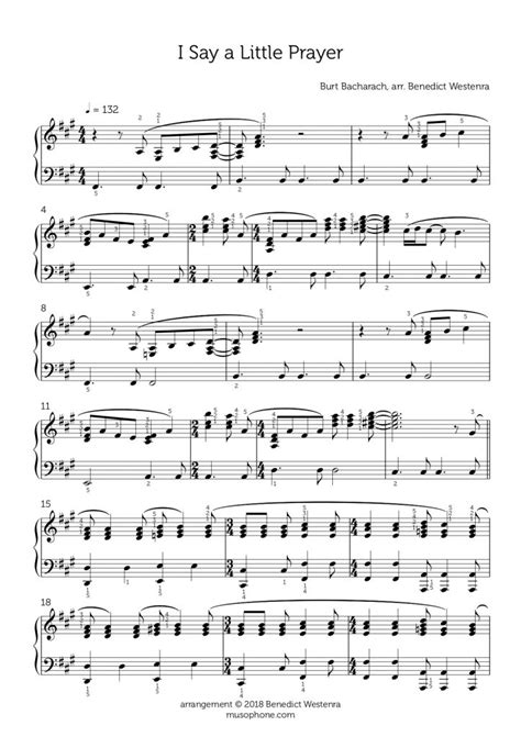 On the r&b singles chart it peaked at number eight. Aretha Franklin - "I Say a Little Prayer" piano arrangement