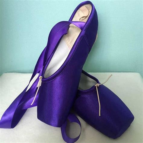 Hot Item Colorizedpurple Satin Point Shoes For Women Ballet Pointe
