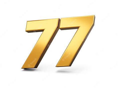 Premium Photo Gold Number 77 Seventy Seven Isolated White Background
