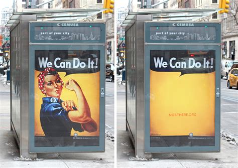 gender equality campaign erases women from billboards and print ads
