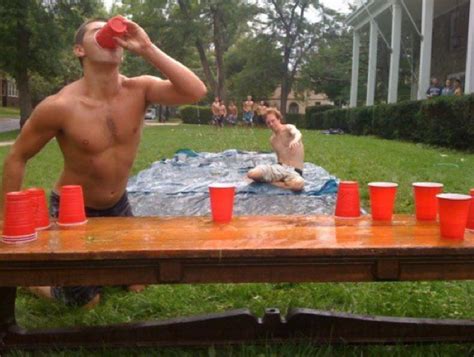 Slip And Slide And Beer Pong Beer Olympic Drinking Games Slip And Slide