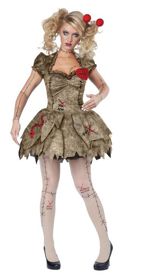 Creepy Voodoo Outfit Halloween Rag Doll Costume Adult Women Ebay