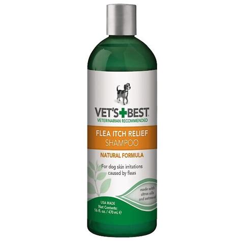 Vets Best Flea Itch Relief Shampoo For Dogs 16 Oz Bottle