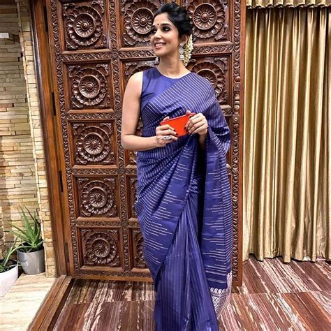 Actress Nyla Usha In A Lovely Saree Indian Outfits Lehenga Saree