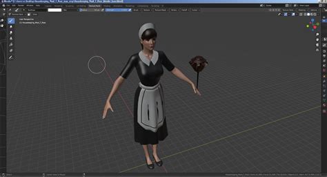 Housekeeping Maid T Pose 3d Model 169 3ds Blend C4d Fbx Max Ma