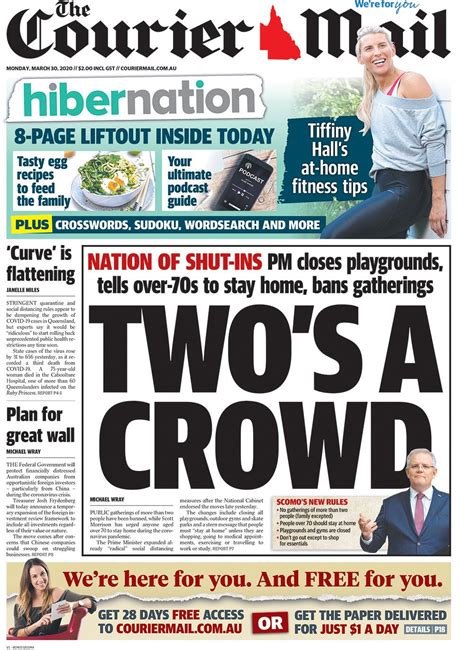 pm tells over 70s to stay home and bans gatherings the courier mail