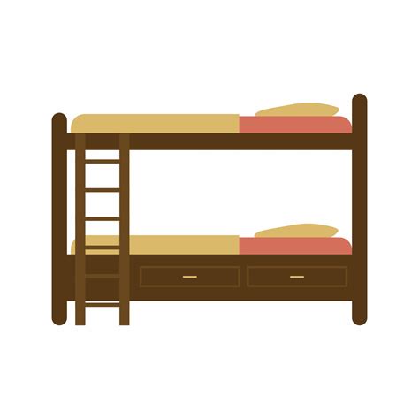 Bunk Bed Cartoon Vector Illustration Hostel College Dormitory