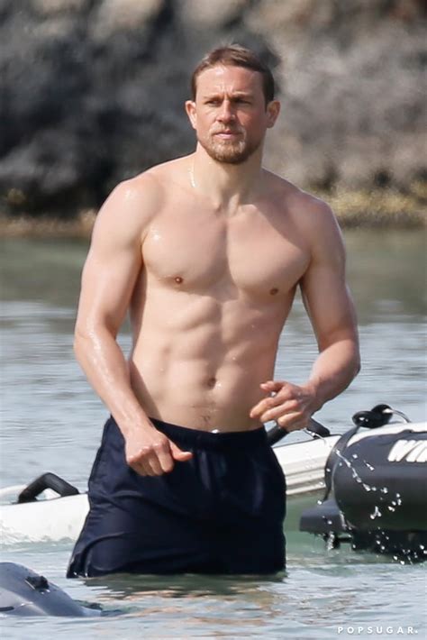 Charlie Hunnam Shirtless On The Beach In Hawaii March Popsugar Celebrity Photo