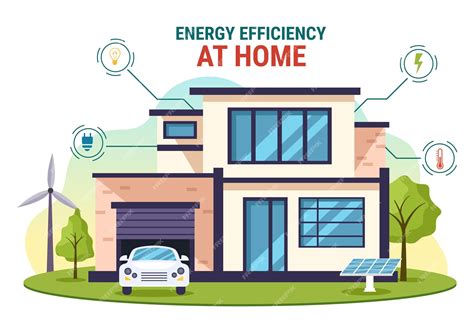 Premium Vector | Energy efficient at home illustration of smart house