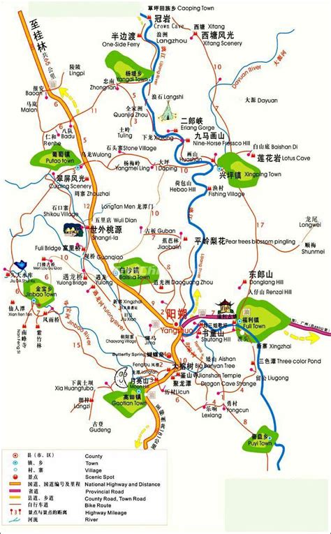 Yangshuo Tourist Map Yangshuo Maps China