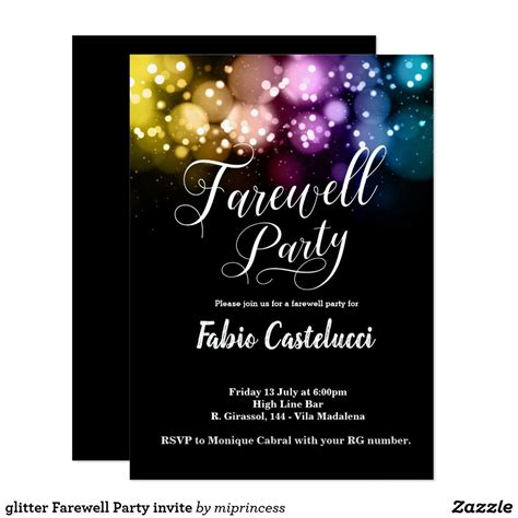 glitter Farewell Party invite | Zazzle.com | Party invitations diy ...