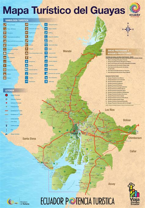 Tourist Attractions Map Of Guayaquil Guayas Ecuador Planetandes