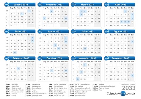 Calendario 2033 Para Imprimir ¡organiza Tu Año Con Estilo