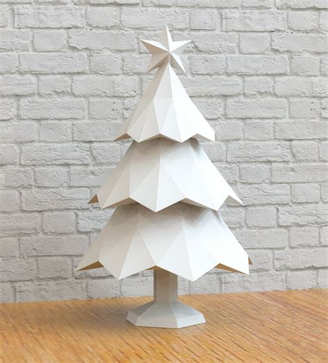 Papercraft Christmas Tree Papercraft Tree Home Decor Prop Etsy