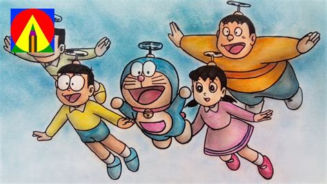 How To Draw And Color Doraemon And Friends Youtube