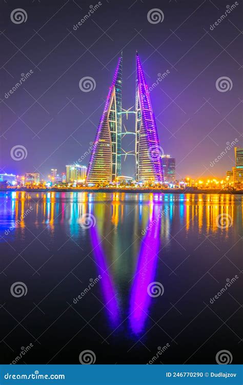 Skyline Of Manama Dominated By The World Trade Center Building During