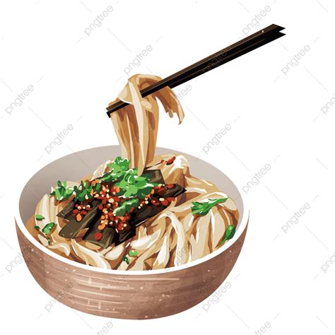 Delicious Food Noodles Illustration Bowl Traditional Food Noodles