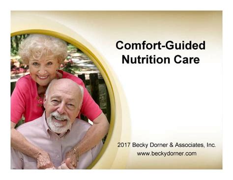 Comfort Guided Nutrition Care Inservice Becky Dorner And Associates