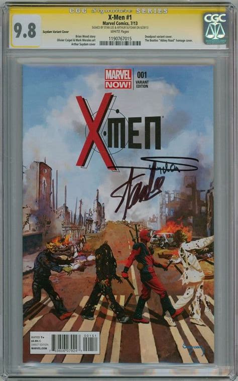 X Men 1 Deadpool Abbey Road Variant Cgc 9 8 Signature Series Signed