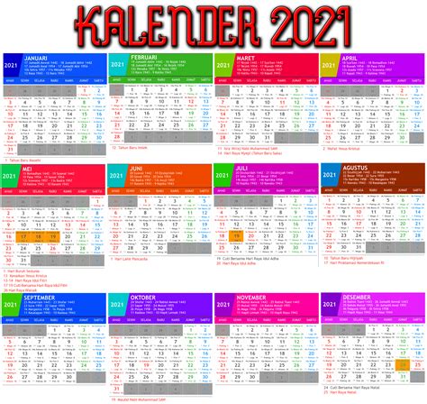 Kalender 2021 Lengkap Hari Libur Nasional Dan Cuti Bersama Skb 3