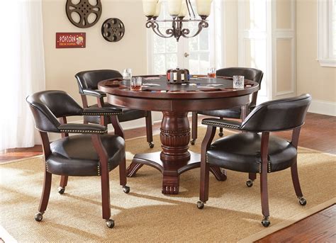 Tournament Black Round Folding Game Room Set From Steve Silver
