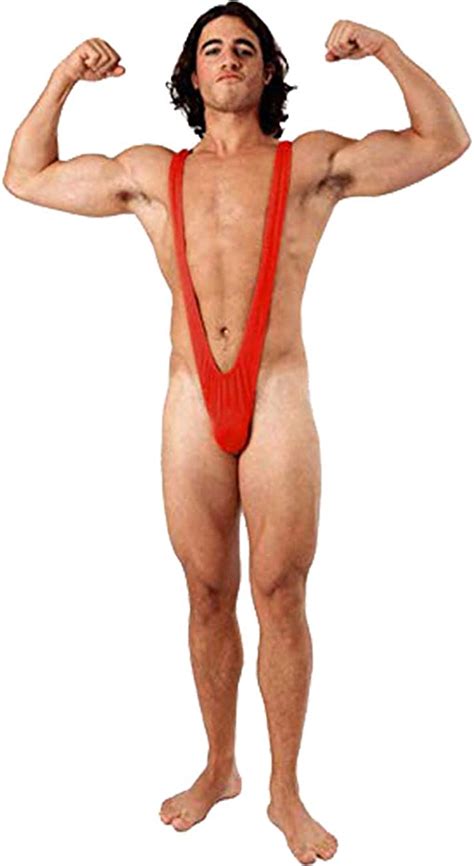 Amazon Com Orion Costumes Men S Red Borat Mankini Thong Swimsuit