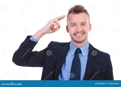 Business Man Salutes With Two Fingers Stock Image Image Of Formal