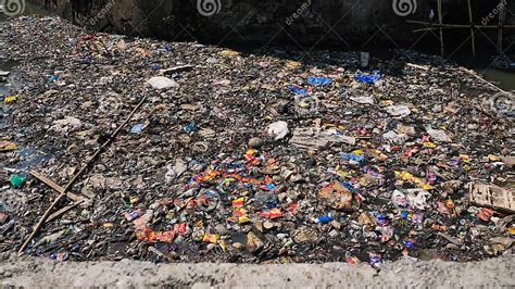 Dirty River In Dharavi Slums Mumbai India Stock Image Image Of
