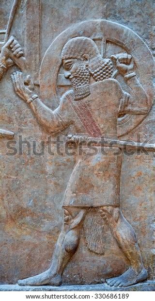 Ancient Sumerian Stone Carving Cuneiform Scripting Stock Photo Edit