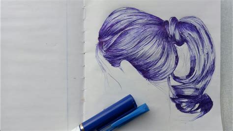 How To Draw Hair Using Ballpoint Pen Ballpoint Pen Drawing Tutorial
