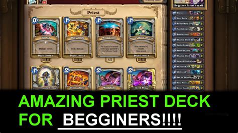 Here are the card you need the best hearthstone deck if you're planning on grinding through ranked this month. AMAZING PRIEST DECK FOR BEGINNERS: Hearthstone Deck Help ...
