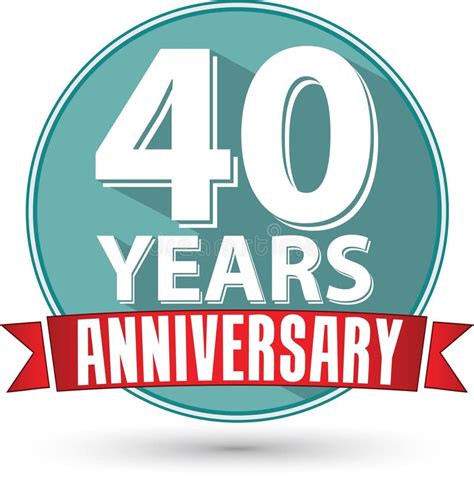 Celebrating 40th Years Anniversary Gold Label Vector Illustration