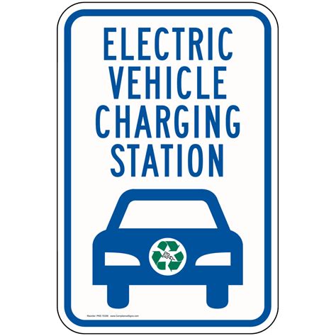 Electric Vehicle Charging Station Sign Pke 15356 Alternative Fuel