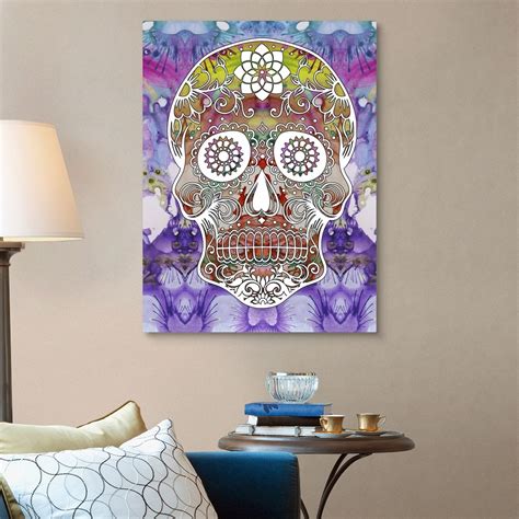 Sugar Skull Canvas Wall Art Print Home Decor Ebay