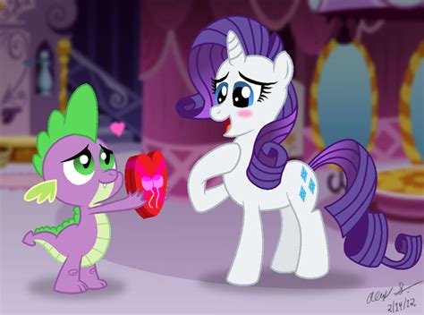 Spike And Rarity On Valentines Day By Aleximusprime On Deviantart