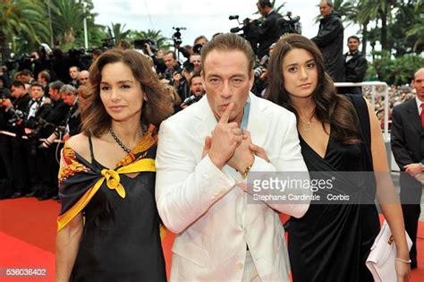 Jean Claude Van Damme With His Wife And Daughter At The Premiere Of