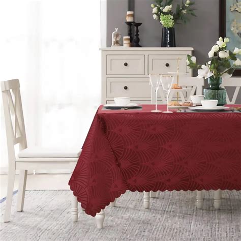 Glowsol Jacquard Tablecloth Flower Pattern Polyester Table Cloth Spill