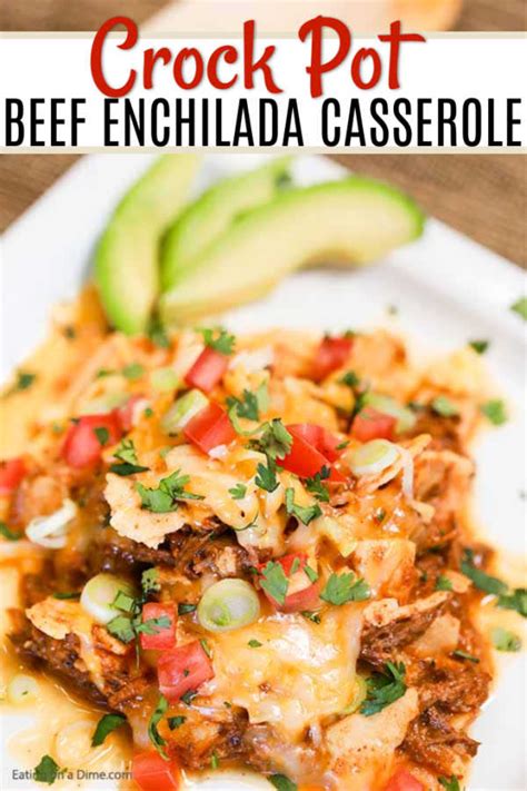 Crock Pot Shredded Beef Enchilada Casserole And Video