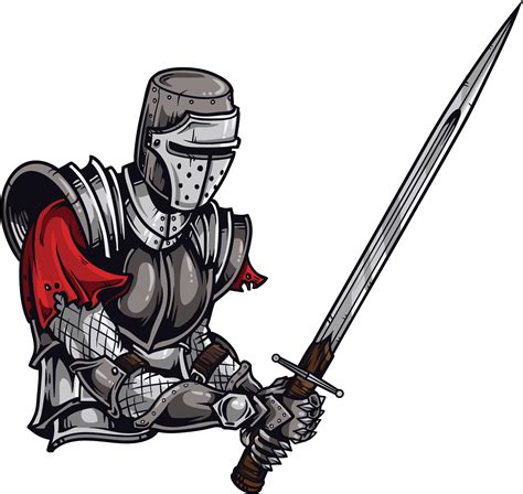 Medieval Knight Cartoon Ages Knights Vector Clip Art