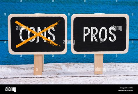 Pros And Cons Evaluation Concept Stock Photo Alamy