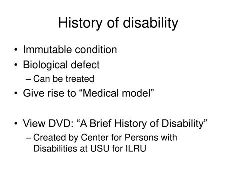 Ppt History Of Disability Powerpoint Presentation Free Download Id