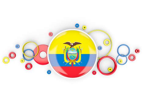 Circle Background Illustration Of Flag Of Ecuador