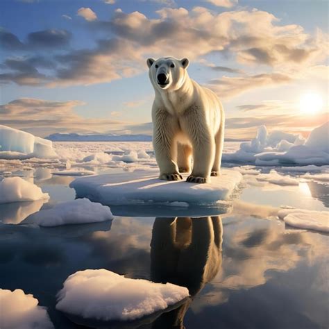 Premium Ai Image Polar Bear On Melting Ice Floe In Arctic Sea
