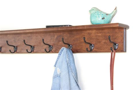 Solid Cherry Coat Rack With A 4 Inch Top Shelf Made In The Usa