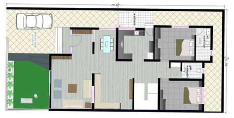 Ideas For 2bhk Bungalow Plan With Furniture Layout Design Autocad File